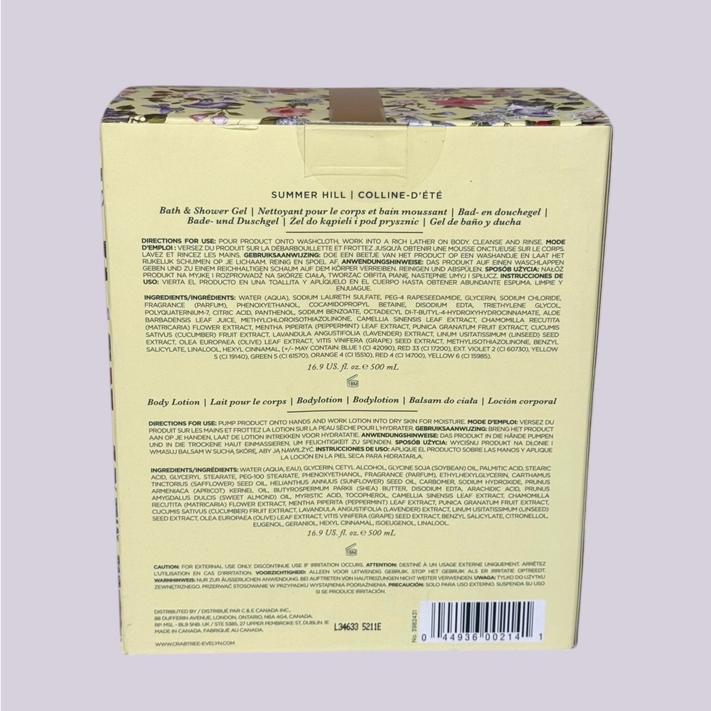 Crabtree & Evelyn Summer Hill Bath & Body Duo 16.9 each/ Gift Box - Picture 2 of 8
